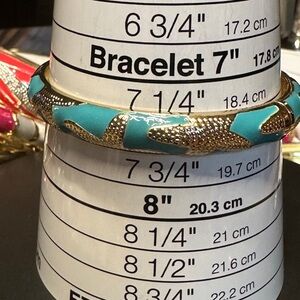 Gold and Turquoise Bangle Bracelet